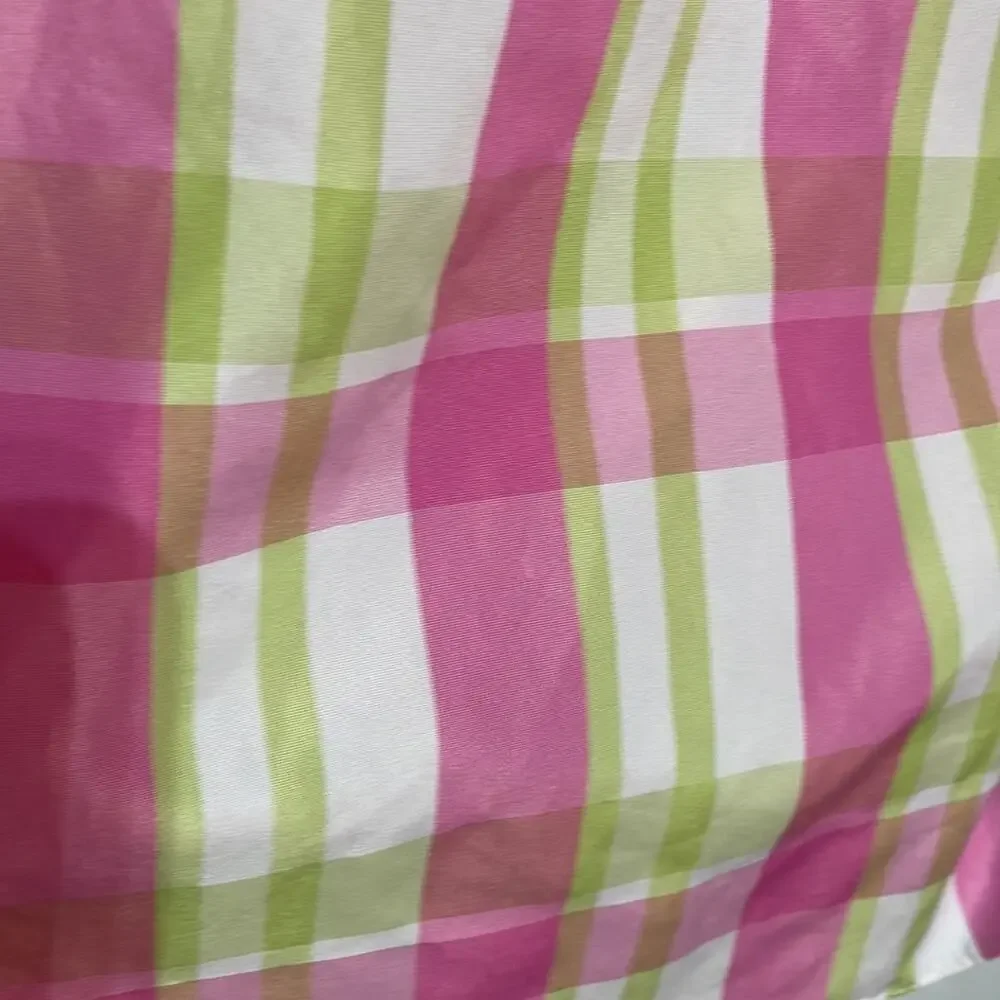 Rare Editions 6 pink green plaid taffeta dress crinoline fluffy lining guc